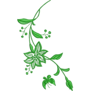 绿色植物刺绣图案