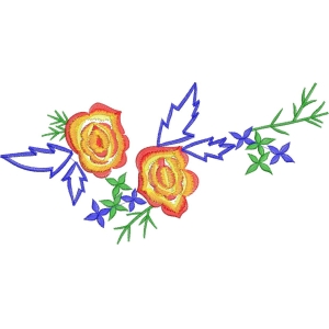彩色刺绣花卉图案