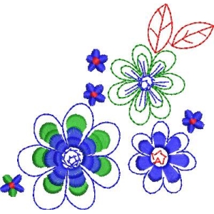 彩色刺绣花朵图案