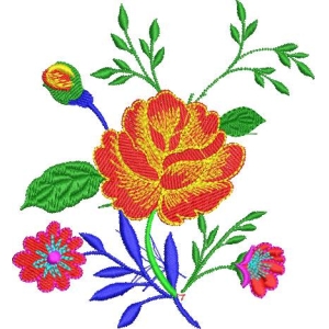彩色刺绣花卉图案