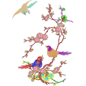 刺绣花鸟图案