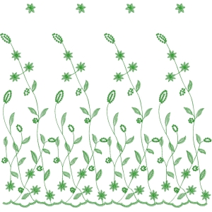 绿色植物刺绣图案