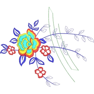 彩色刺绣花卉图案