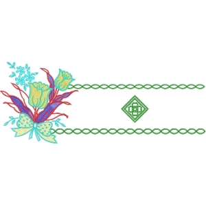 花卉装饰刺绣图案