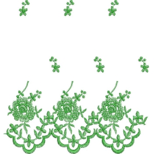绿色植物刺绣图案