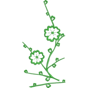 绿色枝条绣花图案