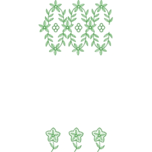 绿色植物刺绣图案设计