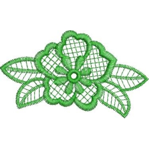 绿色刺绣花卉图案