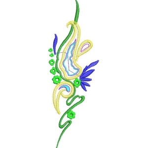 彩色花卉刺绣图案