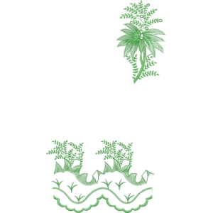 绿色植物刺绣图案