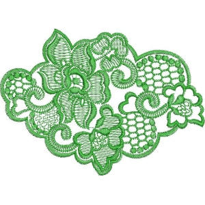 绿色蕾丝刺绣图案