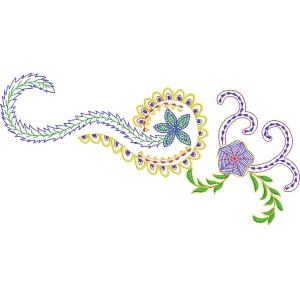 彩色刺绣花卉图案设计