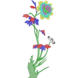 彩色刺绣花卉图案