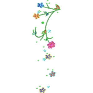 彩色花卉刺绣图案