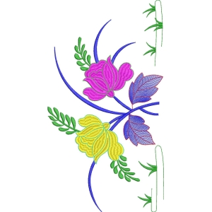 彩色花卉刺绣图案