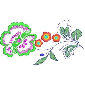 彩色刺绣花卉图案