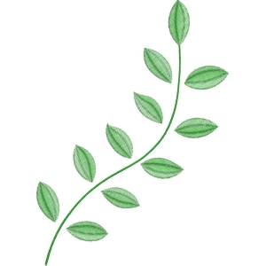 绿色植物刺绣枝叶图案