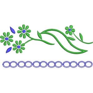刺绣花卉与边饰图案