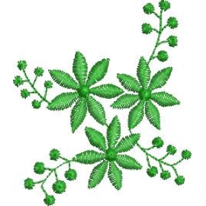 绿色刺绣花卉图案