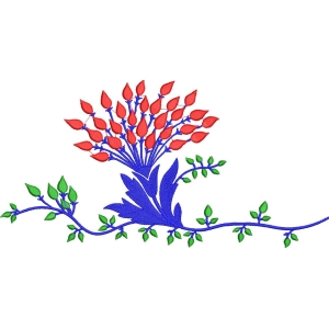 红色花朵刺绣图案
