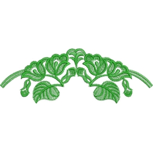 绿色刺绣植物花纹
