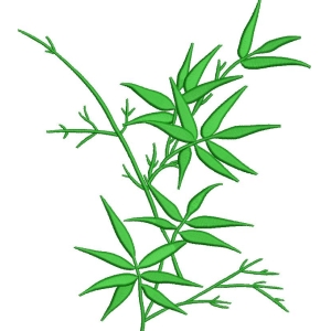 绿色植物刺绣图案