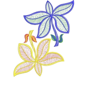 彩色刺绣花卉图案