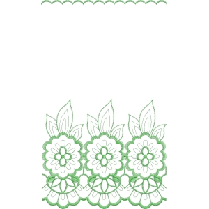 绿色蕾丝花边装饰图案_zbw1912