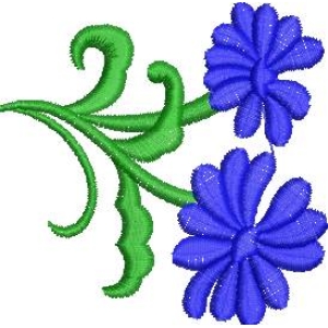 蓝色花朵与绿色藤蔓图_zbw1919