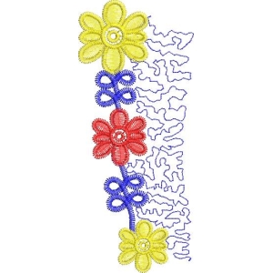 彩色花朵刺绣图案