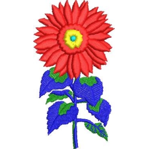 红色花朵刺绣图案