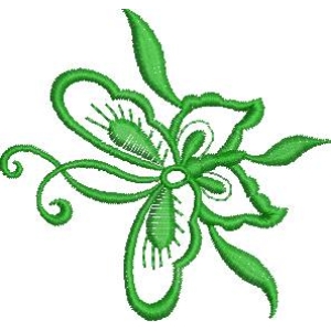绿色花卉刺绣图案