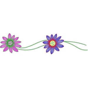 两朵刺绣花朵图案