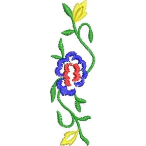 彩色花卉刺绣图案