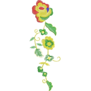 彩色刺绣花卉图案