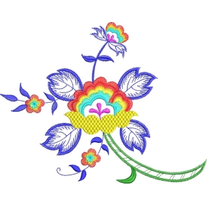彩色刺绣花卉图案