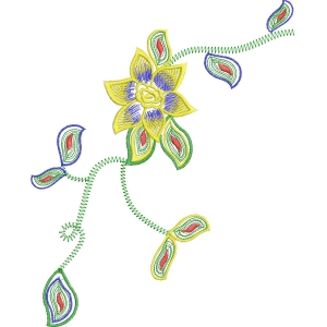 彩色刺绣花卉图案