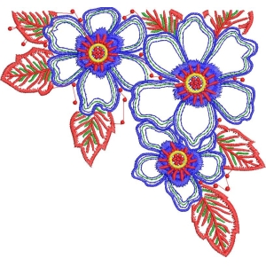 彩色刺绣花卉图案