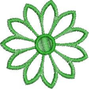 绿色刺绣花朵图案