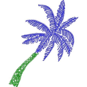 蓝色像素棕榈树