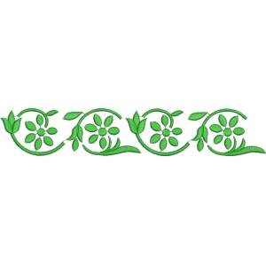 绿色植物刺绣花边图案_zbw2032