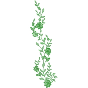 绿色植物刺绣图案
