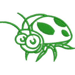 绿色瓢虫刺绣图案