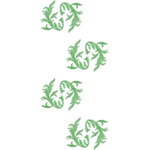 绿色植物刺绣图案