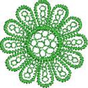 绿色蕾丝花图案