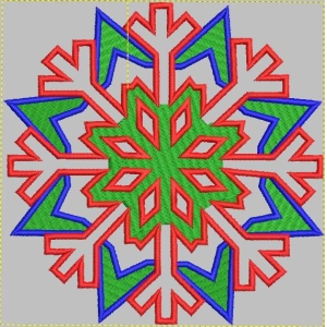 彩色雪花刺绣图案