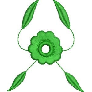 绿色花朵刺绣图案