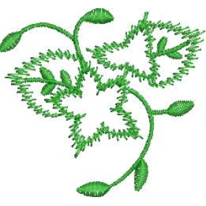 绿色植物刺绣图案