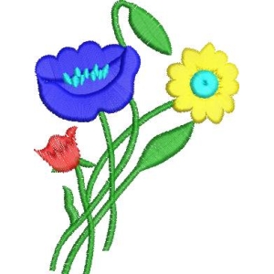 彩色花朵刺绣图案