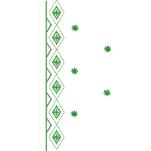 绿色刺绣边饰图案